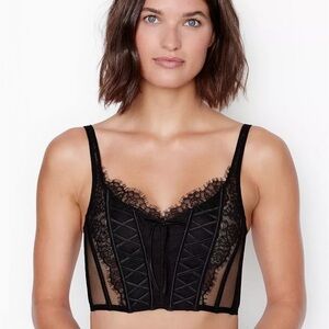 $75 VICTORIA'S SECRET DREAM ANGELS UNLINED LACE UP CORSET BRA MEDIUM